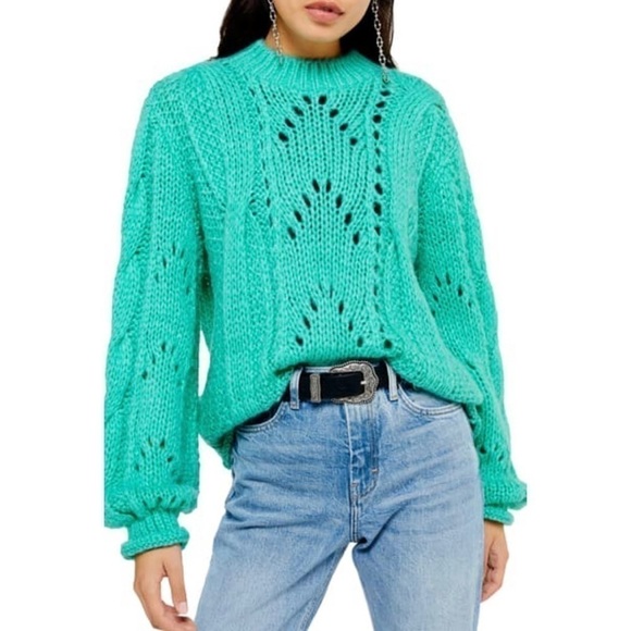 Topshop Sweaters - NWT TOPSHOP Shell Sweater in Turquoise Size XS